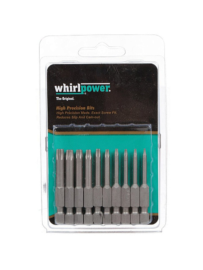 Набор бит Whirlpower, Звездочки, Ph, Pz, Sl, 50 мм, 10 шт