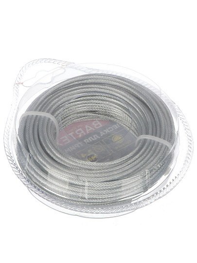 Леска для триммера 2.4 мм, 15 м, круг, Bartex, металлический сердечник, блистер