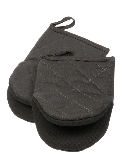 Прихватка-варежка 15х21 см, 2 шт, хлопко-полимерная вставка, темно-серая, Daniks, SBG-0013-2