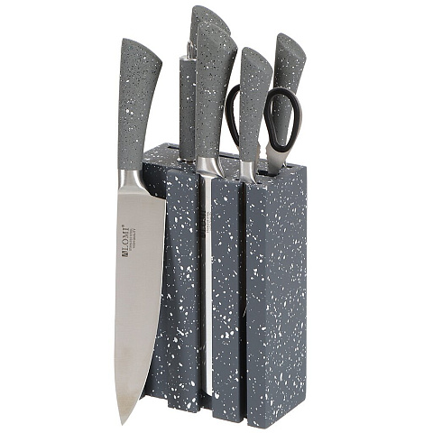 Набор ножей 7 предметов, сталь, с подставкой, Гранит, Y4-4385