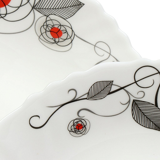 Сервиз столовый стеклокерамика, 19 предметов, на 6 персон, Daniks, Рапсодия, белый