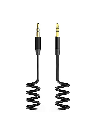 Кабель AUX, OLMIO, Jack-Jack, витой, 3.5 mm, черный, 038643
