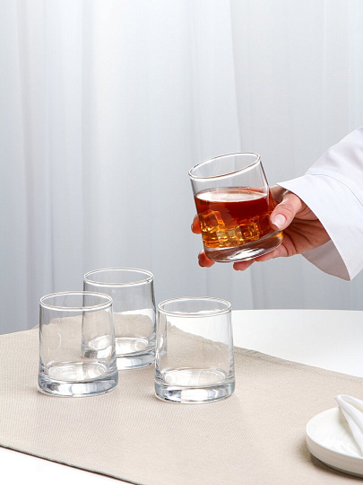Стакан 250 мл, стекло, 4 шт, Daniks, Классик