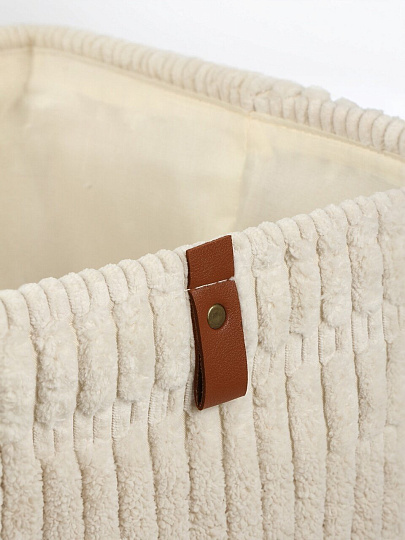 Корзина для хранения, 30х30х30 см, прямоугольная, фланель, белая, A190010