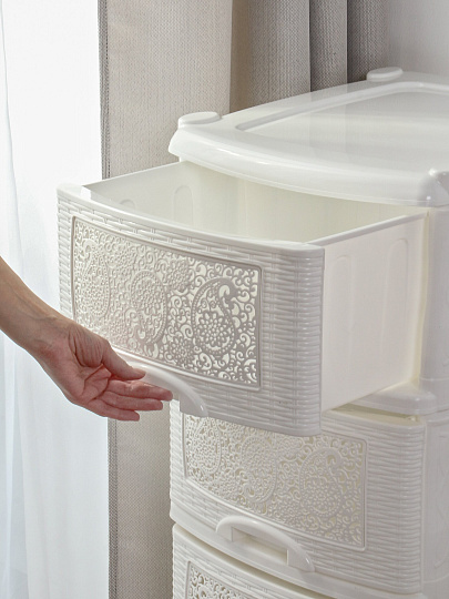 Комод 4 ящика, Ажур, 47х39х95 см, белый, 035426, Violet