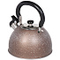 Чайник нержавеющая сталь, 3 л, со свистком, матовый, ручка бакелитовая, Daniks, индукция, коричневый мрамор, M-009BR - фото 3