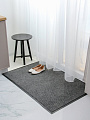 Коврик грязезащитный, 80х120 см, прямоуг, резина, с ковролином, ребристый, серый,35-061/w