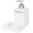 Набор для ванной 4 предмета, Роскошь, стакан, подставка для зубных щеток, дозатор для мыла, мыльница, Y3-868 - фото 2