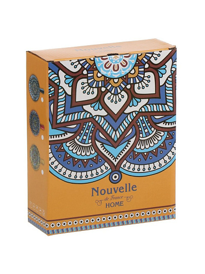 Кокотница фарфор, 16х21.5х5.8 см, круглая, синяя, Nouvelle Home, Arabesque, 860088