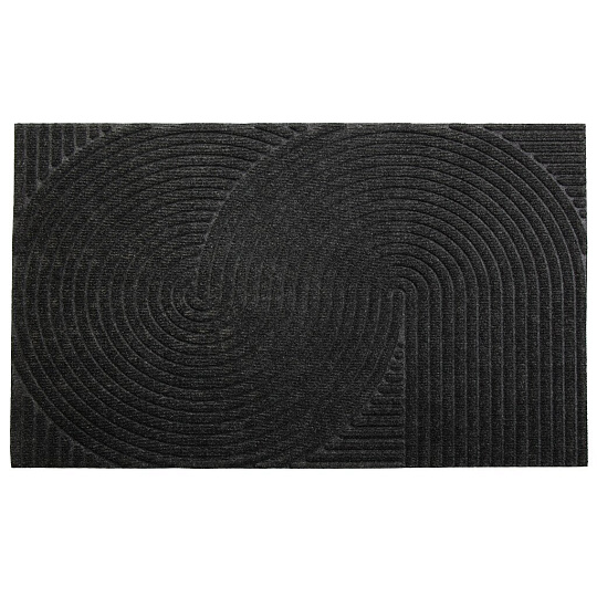 Коврик грязезащитный влаговпитывающий, 45х75 см, прямоугольный, полипропилен, резина, серый, Dzen, Blabar, 93731