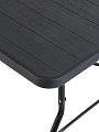Стол садовый сталь, 180х70х74 см, прямоугольный, пластиковая столешница, черный, C010219 - фото 4
