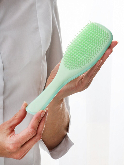 Расческа массажная, 22х6.5 см, пластик, пластиковая ручка, антистатическая, светло-зеленая, A100083