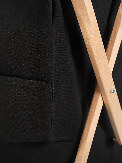 Корзина для белья, 39х62 см, прямоугольная, дерево, текстиль, черная, Y4-7887