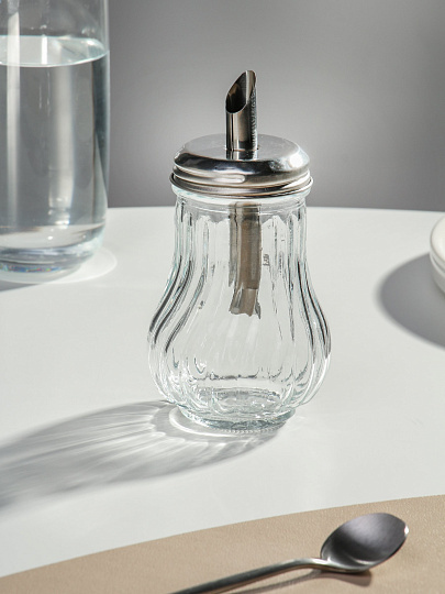 Сахарница нержавеющая сталь, 11 см, с дозатором, Y6-1862