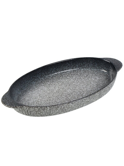 Форма для выпечки керамика, 31.5х16.5х2.5 см, 0.7 л, овальная, серо-синяя, Daniks, Гранит, Y4-8722
