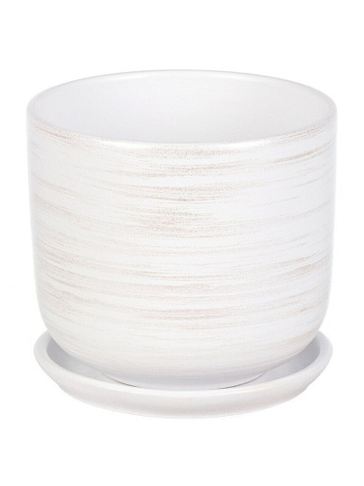 Горшок керамика, 0.9 л, 12х12 см, белый, Галактика №2, 008805