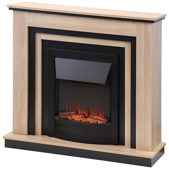 Электрокамин Bronx, Spark, дуб сонома с черным, эксклюзив, сборный портал