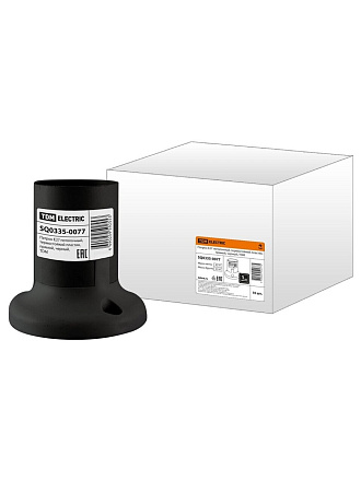 Патрон E27, потолочный, TDM Electric, пластик, термостойкий, прямой, черный, SQ0335-0077