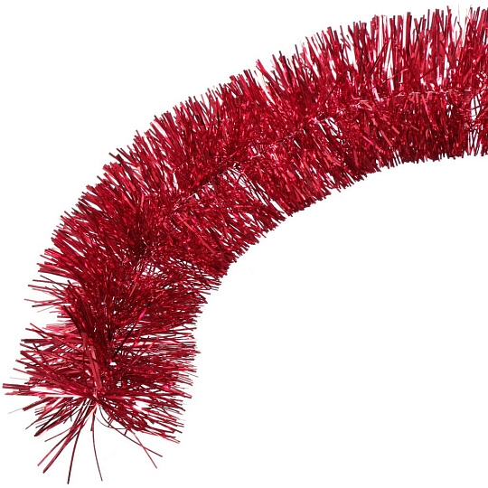 Мишура 1.8 м, 5 слоев, на проволоке, красная, диаметр 100 мм, Xmas Dream, 5-180-10