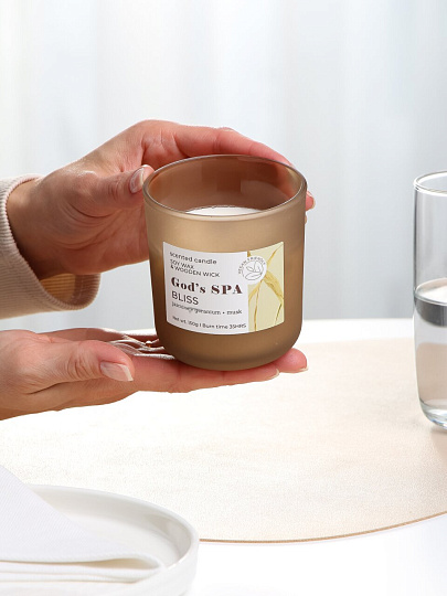 Свеча ароматизированная, 9х8х8 см, в стакане, Bartek Candles, Божий бальзам, 150 гр