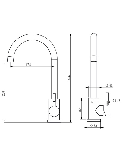 Смеситель для кухни, Антей, Парма, с картриджем, 697025-ANT