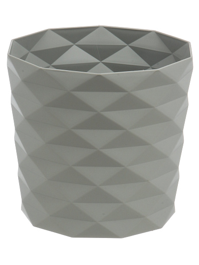 Кашпо пластик, 1.5 л, 14х13 см, серый жемчуг, La Decoro, Диамант, КШ-1797