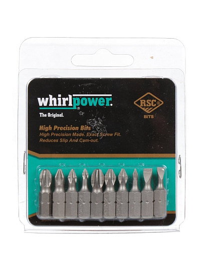 Набор бит Whirlpower, Ассорти, Ph, Pz, Sl, 25 мм, 10 шт