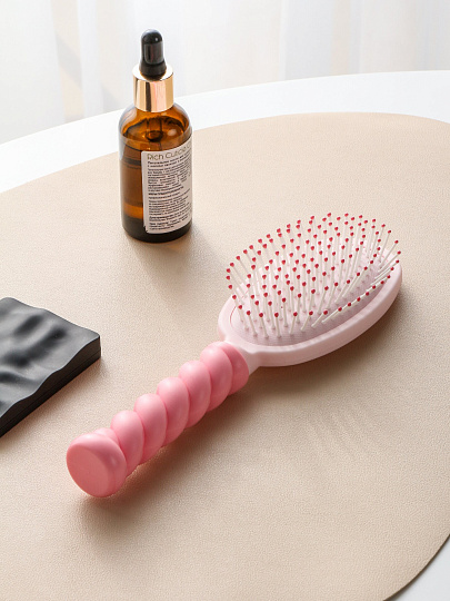 Расческа массажная, 23.3х7 см, пластик, пластиковая ручка, овальная, с фигурной ручкая, A100058