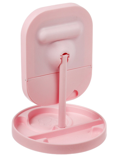 Зеркало настольное, 28х19.5х14.4 см, прямоугольное, с подставкой, розовое, Y4-11528