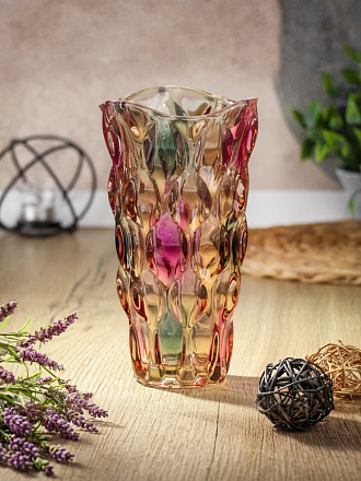 Ваза стекло, настольная, 24х13 см, Самоцвет, Y4-6625