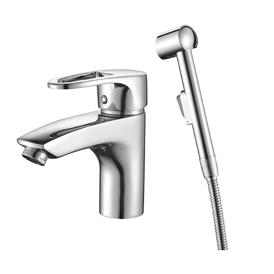 Смеситель одноручный для умывальника и биде монолитный, картр. 40 мм, хром, DECOROOM, DR70015