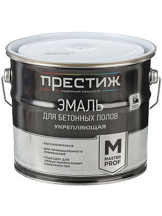 Эмаль Престиж, Мастер, для бетонных полов, акриловая, полуматовая, серая, 4 кг
