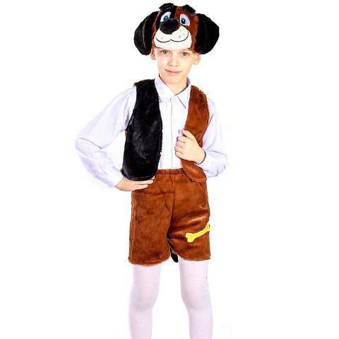 Карнавальный костюм Песик, искуственный мех, 4-7 лет, облегченный с вышивкой, 88041/389-146