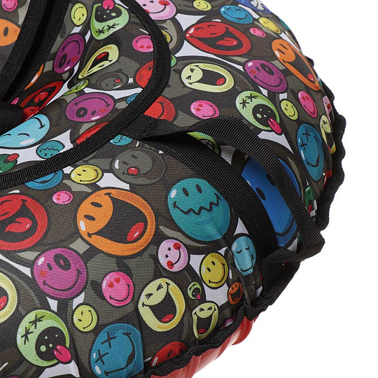 Ватрушка Дизайн Смайлики УВ-диз-0,8_CSB8 с буксировочным ремнем и ручками, 70 кг, 80 см