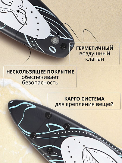 Сап борд надувной 330х81х15 см, одинарный ПВХ, рюкзак, насос, весло и лиш, ремкомплект, 190 кг, SUP005