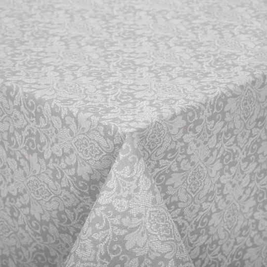 Скатерть 145х180 см, 100% хлопок, рогожка, 160 г/м2, АртДизайн, Вензель, серая