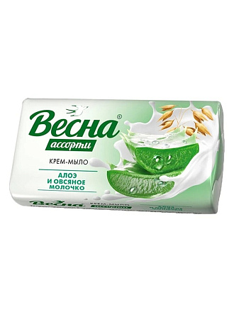 Мыло Весна, Ассорти алоэ и овсяное молочко, 90 г