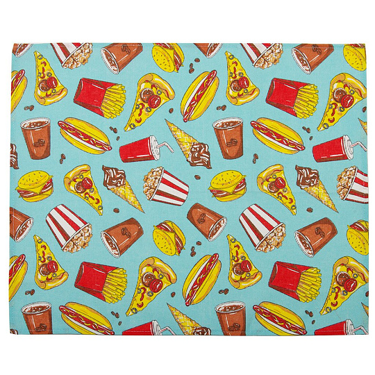 Полотенце кухонное 45х60 см, 100% хлопок, рогожка, Текстильная лавка, Фаст Фуд, Россия, 4/1