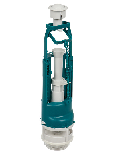 Клапан для бачка унитаза пластик, однорежимный, кнопочный, белый, сливной, Инкоэр, СБ1-Бм-А-В