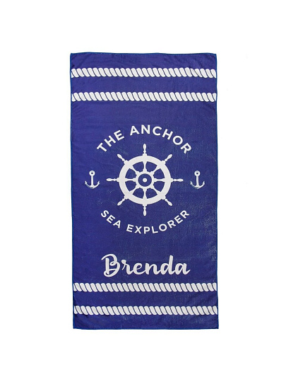 Полотенце пляжное 70х140 см, полиэстер, Якорь, Китай, A160113