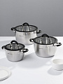 Набор посуды нержавеющая сталь, 6 предметов, кастрюли 1.9, 3.7, 4.9 л, индукция, Daniks, Орландо, GS-01435-6SE - фото 8