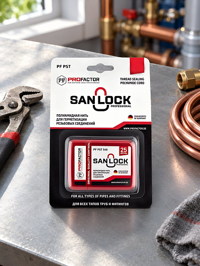 Нить сантехническая 25 м, полиамид, ProFactor, San-Lock, блистер, PF PST 540
