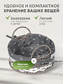 Корзина 21х8.5 см, круглая, плетеная, серая, с металлическим каркасом и текстильной вставкой, с ручками, Y028-1 - фото 4