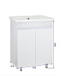 Тумба Аква 60, 800х470х830, напольная белая, под умывальник Сomo 60,DORATIZ 9911.195 - фото 7