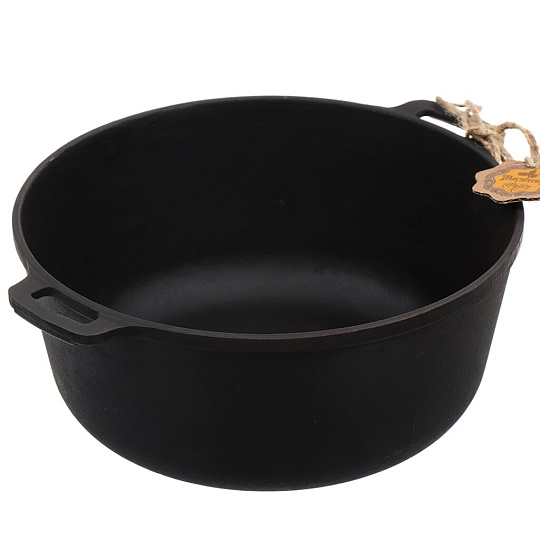 Кастрюля чугун, 4 л, круглая, Maysternya, V4, черная, индукция