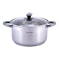 Кастрюля нержавеющая сталь, 5 л, крышка стекло, Kamille, 4924, индукция