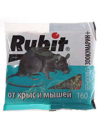 Родентицид Зоокумарин+, Rubit, от грызунов, зерновая смесь, 160 г