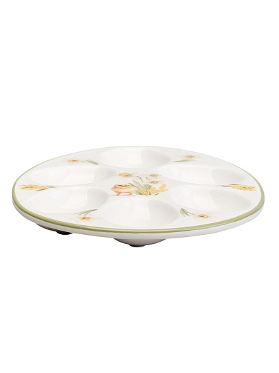 Блюдо керамика, для яиц, 16х20.5х2.5 см, 6 ячеек, Sunday, Agness, 358-2314