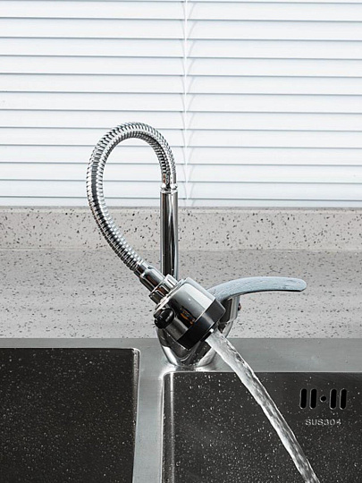 Смеситель для кухни, Frud, гибкий излив, с картриджем, R40055-1