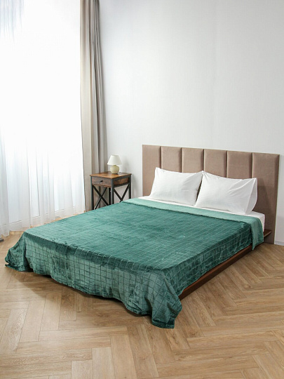 Плед 180х200 см, микрофибра, 100%пэ, 280г, Silvano, Берлин, темно-зеленый